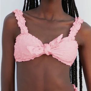 Frankie’s Bikinis “Colby” Eyelet Shine Bikini Top - cherry blossom